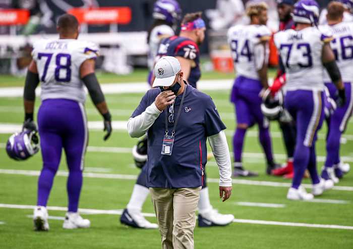 Bill O'Brien walks off the field after last game as Texans coach
